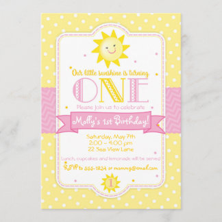 Sonnenschein 1. Geburtstag Einladung