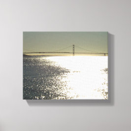 Sonnenschein auf der Mackinac-Brücke, Michigan Leinwanddruck