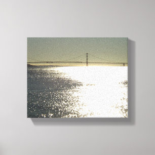 Sonnenschein auf der Mackinac-Brücke, Michigan Leinwanddruck