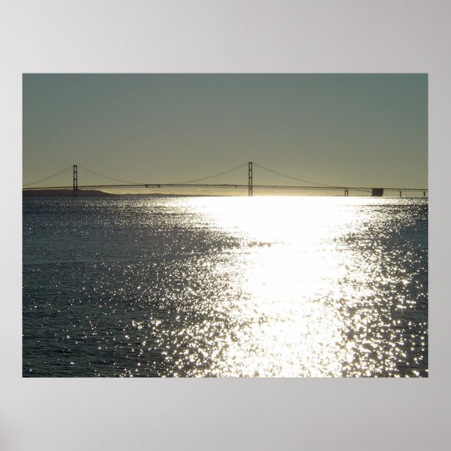 Sonnenschein auf der Mackinac-Brücke, Michigan Poster (Vorne)