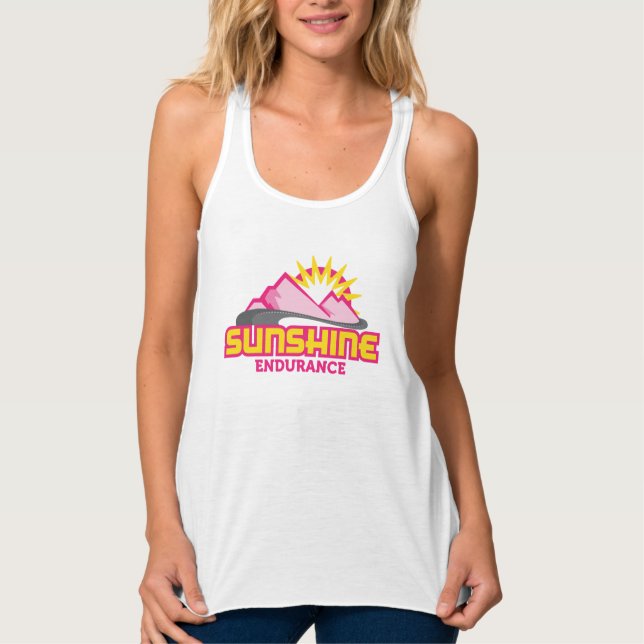 Sonnenschein-Ausdauer-rosa laufender Tank Top (Vorderseite)