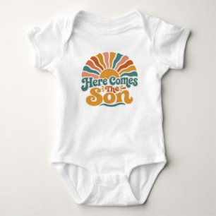 Sonnenschein-Baby-Party Hier kommt der Sohn Baby Strampler