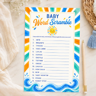Sonnenschein-Baby-Party-Wortverwirrspiel