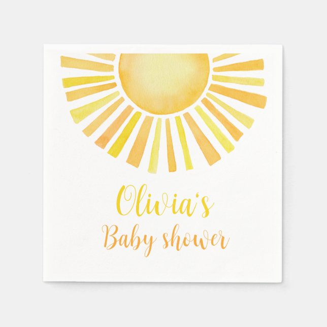 Sonnenschein-Babydusche, Ein kleiner Sonnenstrahl Serviette (Vorderseite)