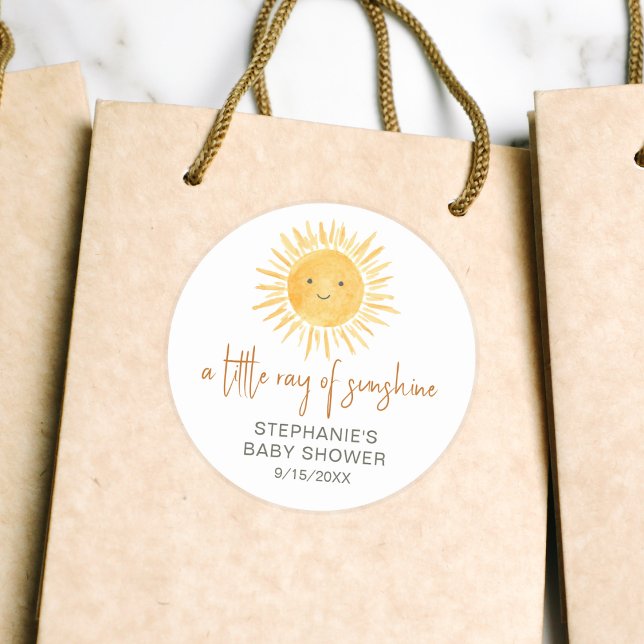 Sonnenschein-Babydusche Runder Aufkleber (Von Creator hochgeladen)