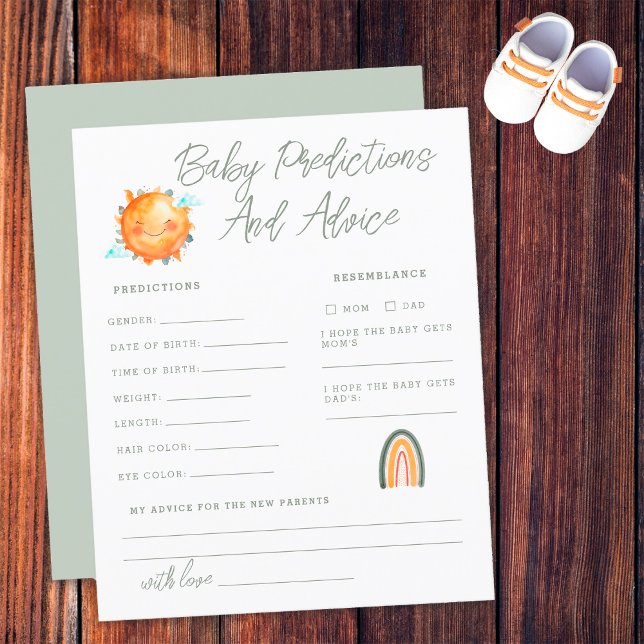 Sonnenschein-Babyvoraussagen und -ratenkarte (Von Creator hochgeladen)