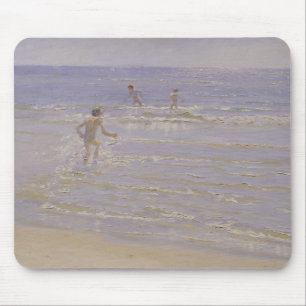 Sonnenschein bei Skagen: Schwimmende Jungen, 1892 Mousepad