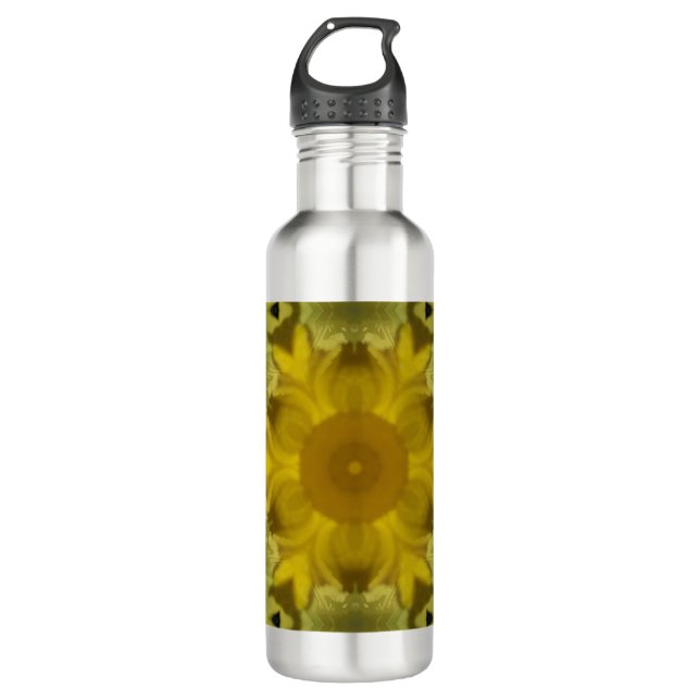 Sonnenschein Blume Burst Golden Edelstahlflasche (Vorderseite)