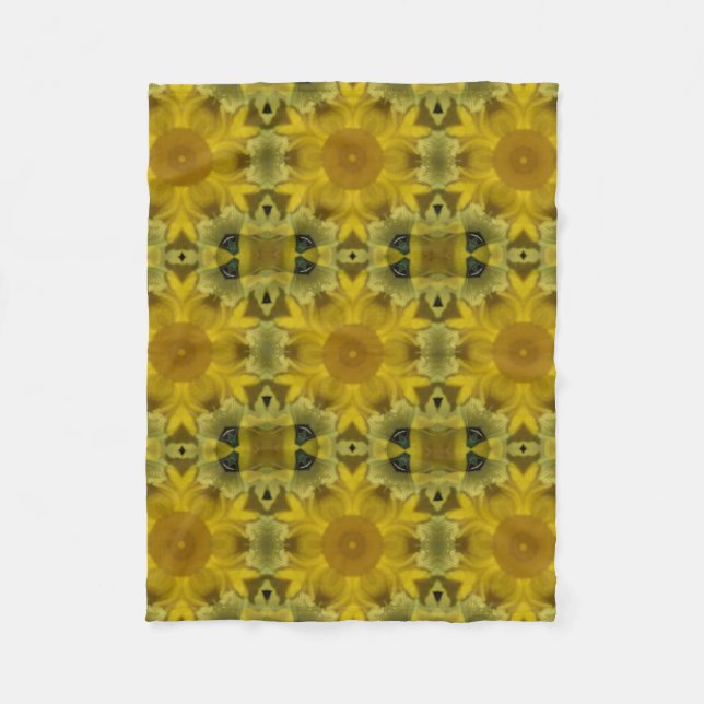 Sonnenschein Blume Burst Golden Fleecedecke (Vorderseite)