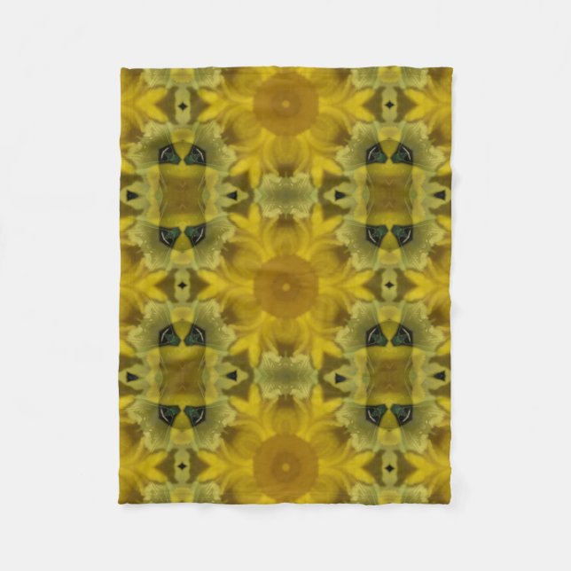 Sonnenschein Blume Burst Golden Fleecedecke (Vorderseite)