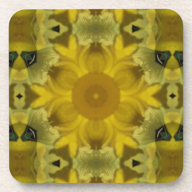 Sonnenschein Blume Burst Golden Getränkeuntersetzer (Vorderseite)