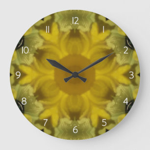 Sonnenschein Blume Burst Golden Große Wanduhr