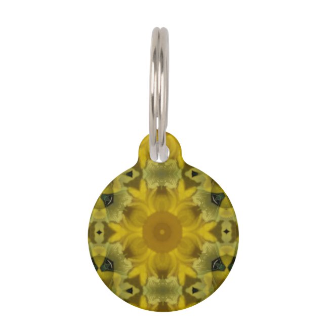 Sonnenschein Blume Burst Golden Haustiermarke (Vorderseite)