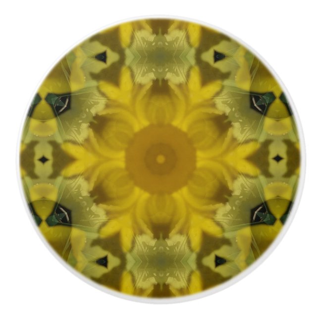 Sonnenschein Blume Burst Golden Keramikknauf (Vorderseite)