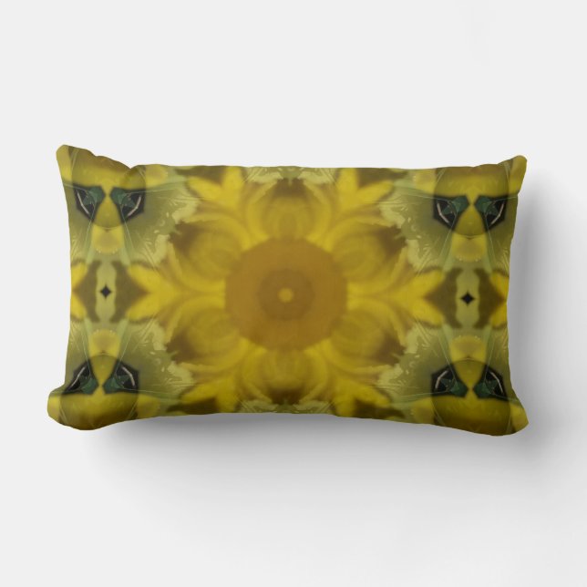 Sonnenschein Blume Burst Golden Lendenkissen (Vorderseite)