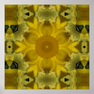 Sonnenschein Blume Burst Golden Poster