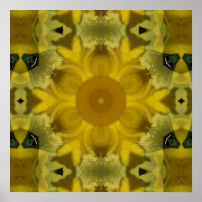 Sonnenschein Blume Burst Golden Poster (Vorne)