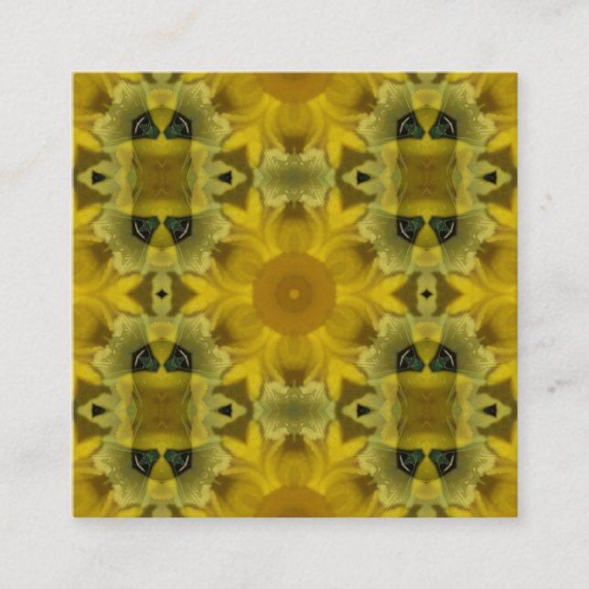 Sonnenschein Blume Burst Golden Quadratische Visitenkarte (Vorderseite)