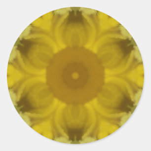 Sonnenschein Blume Burst Golden Runder Aufkleber