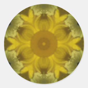 Sonnenschein Blume Burst Golden Runder Aufkleber