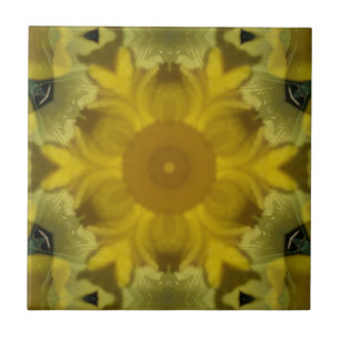 Sonnenschein-Blumen-Ausbruch Golden Fliese