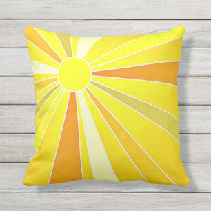 Sonnenschein/BlumenmusterReversible Kissen Für Draußen