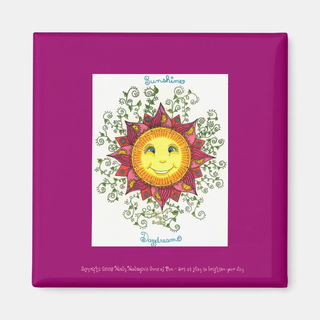 Sonnenschein Daydreams - 2" q. Magnet (Fuschia) (Vorne)
