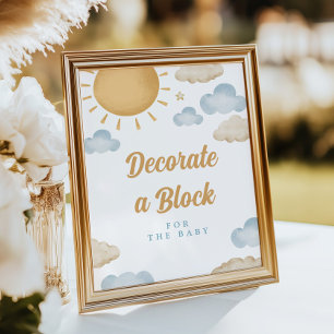 Sonnenschein Dekoriere einen Block Baby Shower Pos Poster