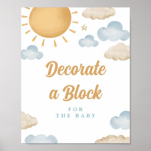 Sonnenschein Dekoriere einen Block Baby Shower Pos Poster
