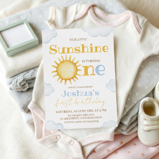 Sonnenschein-Einladung zum ersten Geburtstag Einladung