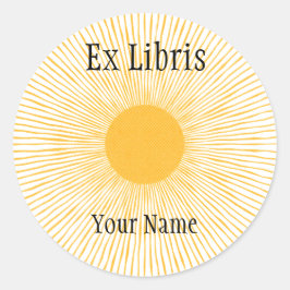 Sonnenschein Ex Libris Buchzeichen, individuell ei Runder Aufkleber
