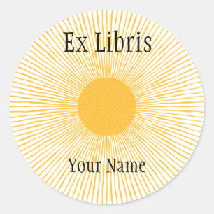 Sonnenschein Ex Libris Buchzeichen, individuell ei Runder Aufkleber