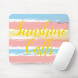Sonnenschein fordert rosa Gelbe Streifen Aquarell Mousepad