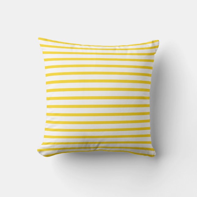 Sonnenschein-gelber Sommer Stripes Kissen im (Vorderseite)