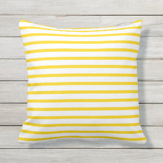Sonnenschein-gelber Sommer Stripes Kissen im Für Draußen