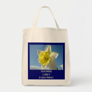Sonnenschein heilt alles! Strandtasche Narzissen Tragetasche