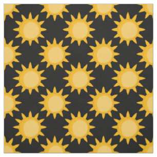 Sonnenschein-Illustration auf schwarzem Musterdesi Stoff