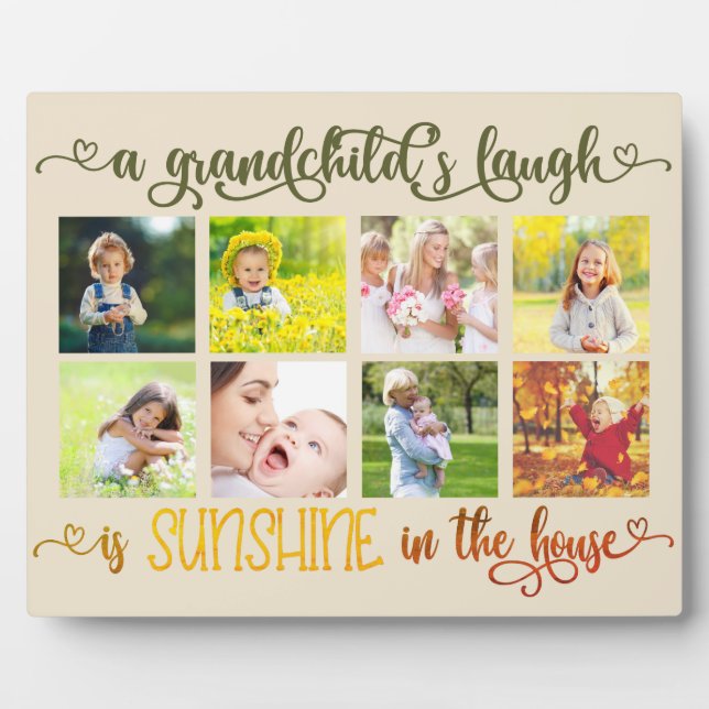 Sonnenschein im hauseigenen Grandchild Quote Foto Fotoplatte (Vorderseite)