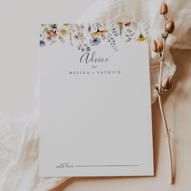 Sonnenschein im Herbst Elegante Wildblume Hochzeit Hinweiskarte (Von Creator hochgeladen)