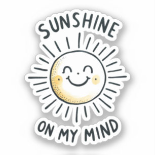 Sonnenschein im Kopf - Kawaii Sun Doodle Aufkleber
