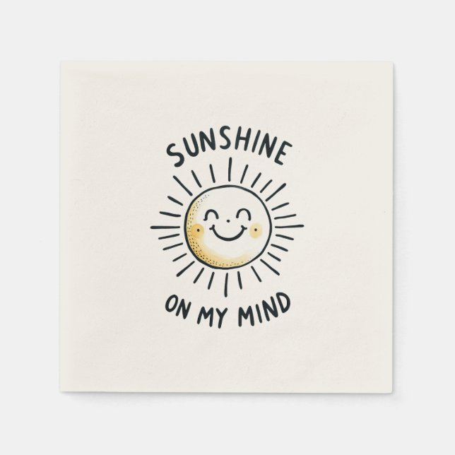 Sonnenschein im Kopf Serviette (Vorderseite)