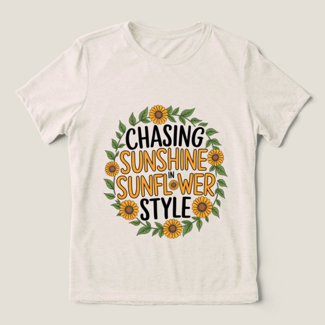 Sonnenschein im Sonnenblumenstil Tri-Blend Shirt (Design Vorderseite)