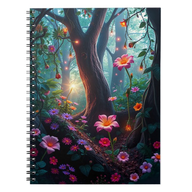 Sonnenschein in einem Whimsical Fairy Forest Notizblock (Vorderseite)