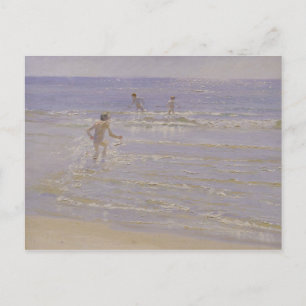 Sonnenschein in Skagen: Jungen schwimmen, 1892 Postkarte