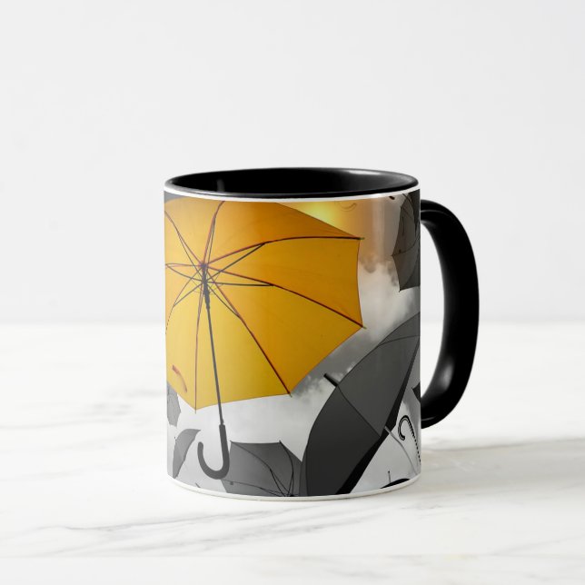 Sonnenschein ist unterwegs, Regenschirmlawine Tasse (VorderseiteRechts)