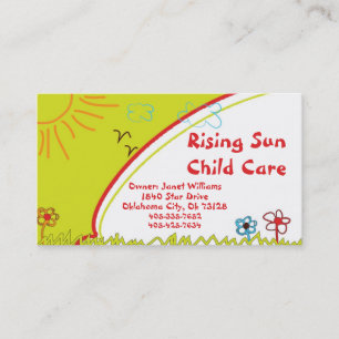 Sonnenschein-Kinderbetreuungs-Visitenkarte Visitenkarte