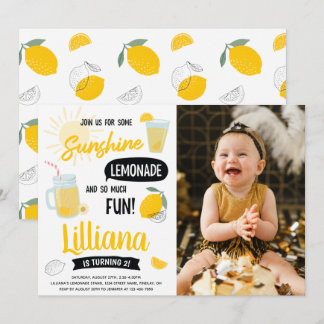 Sonnenschein Lemonade & Fun jedes Foto im Alter Ge Einladung