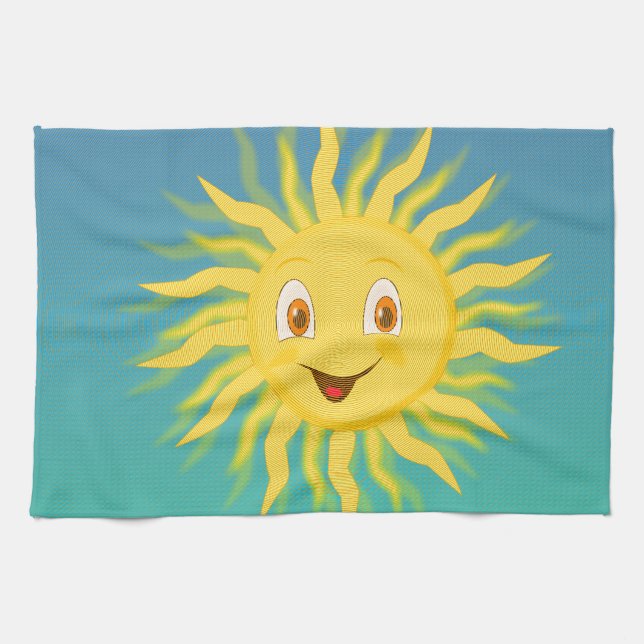 Sonnenschein mit kreisförmigen Linien Handtuch (Horizontal)