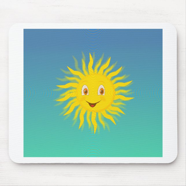 Sonnenschein mit kreisförmigen Linien Mousepad (Vorne)