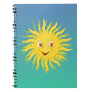 Sonnenschein mit kreisförmigen Linien Notizblock